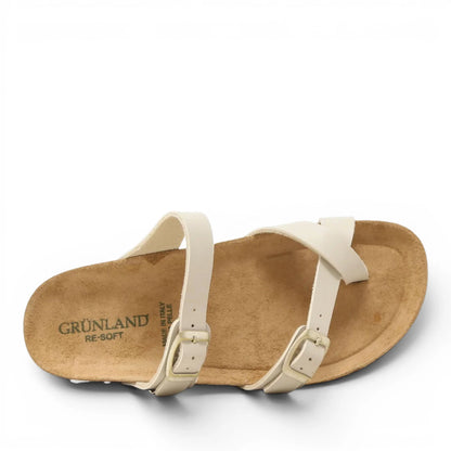 Sandalo Scalzato Donna Grunland Infradito Beige