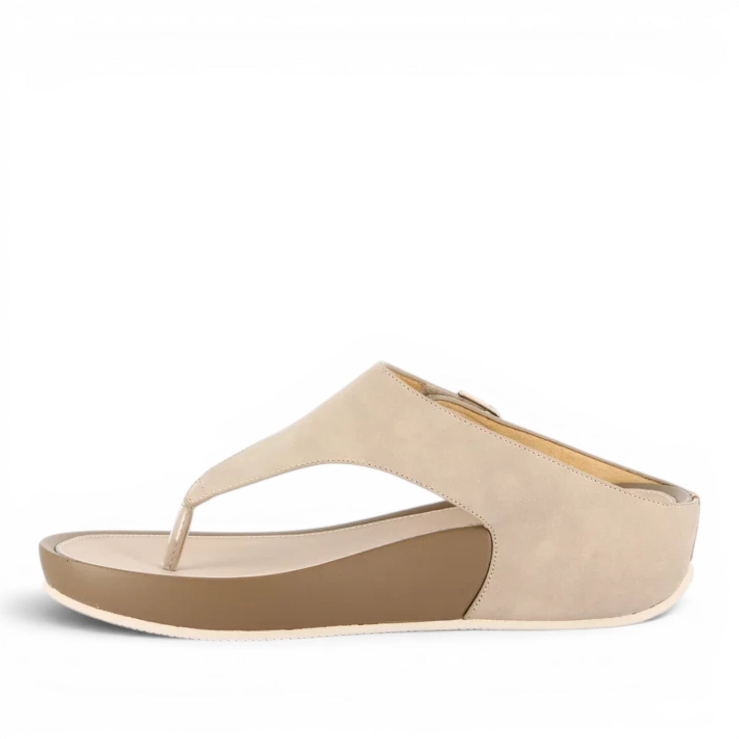 Sandalo Donna Scalzato con zeppa Grunland Infradito Beige