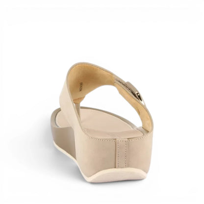 Sandalo Donna Scalzato con zeppa Grunland Infradito Beige