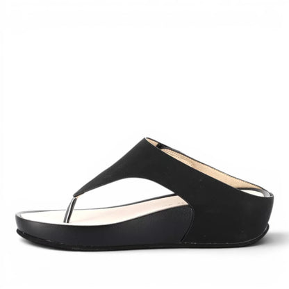 Sandalo Donna Scalzato con zeppa Grunland Infradito Nero