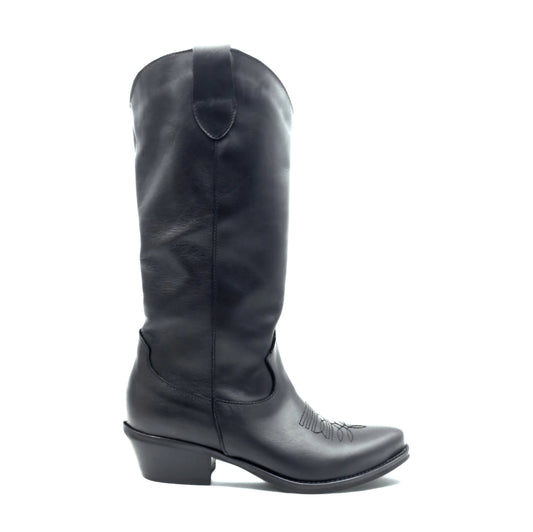 Stivale Donna Texano in Pelle Nero