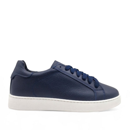 Sneaker Uomo in Pelle Bottalata Blu