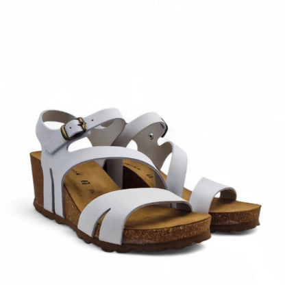 Sandalo Zeppa Morbicomoda Fascia Bianco