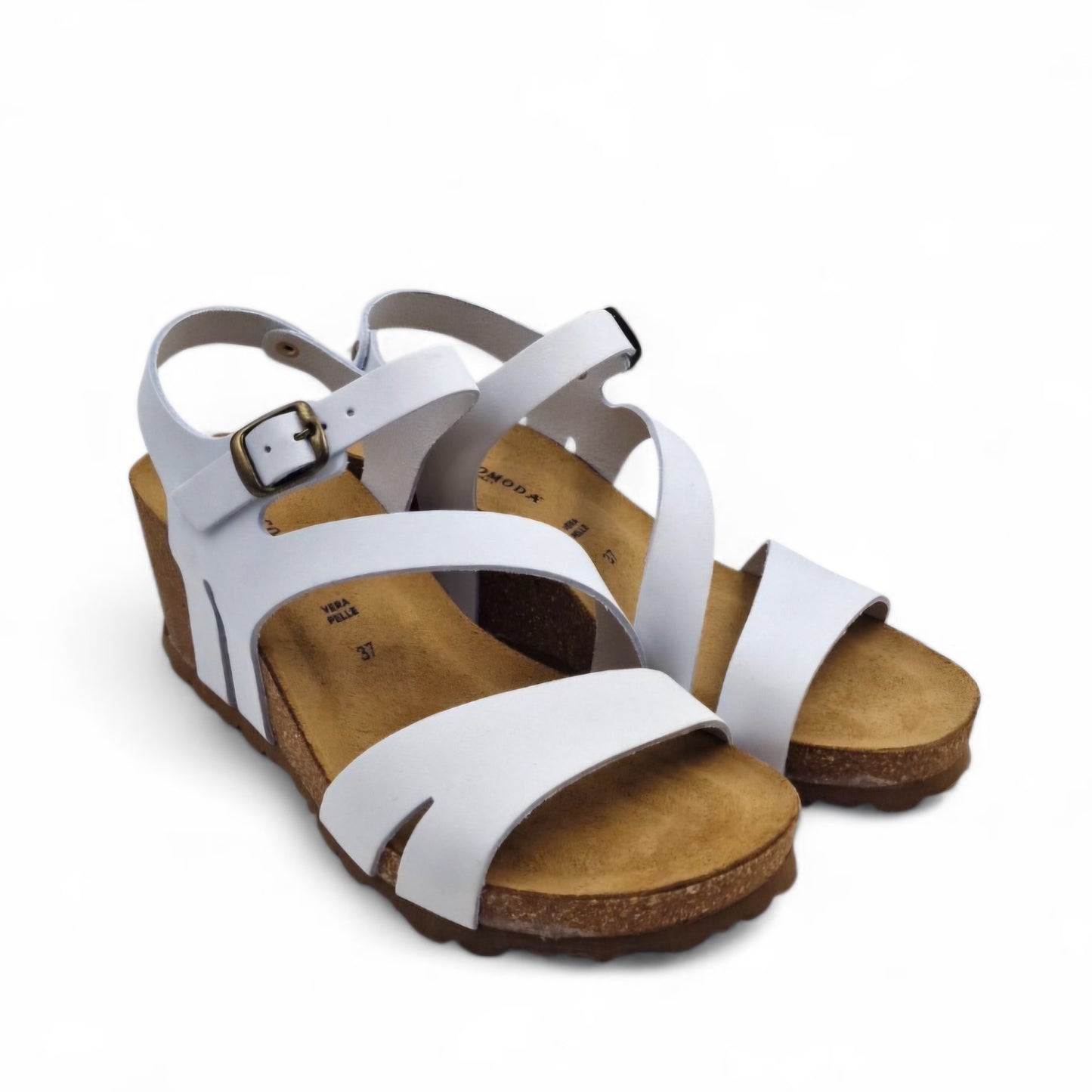 Sandalo Zeppa Morbicomoda Fascia Bianco