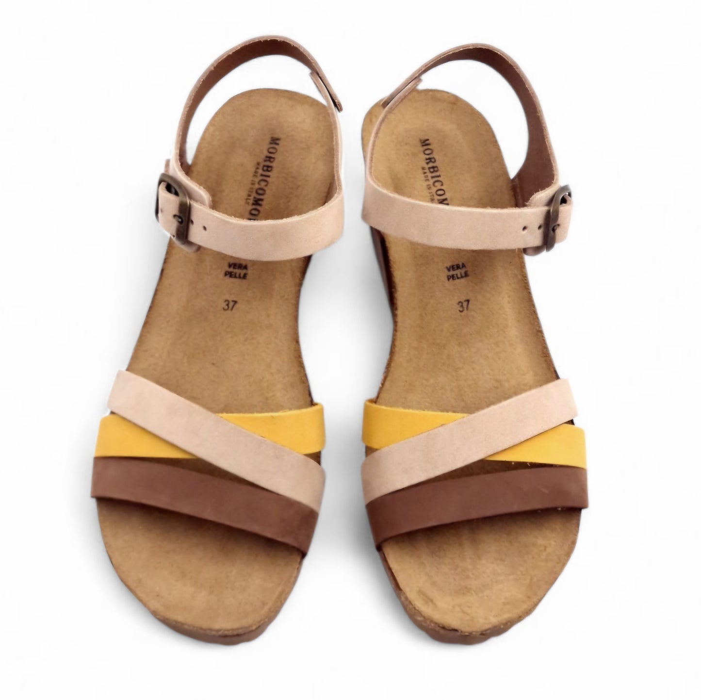 Sandalo Zeppa Morbicomoda Incrocio Mix Colour Senape