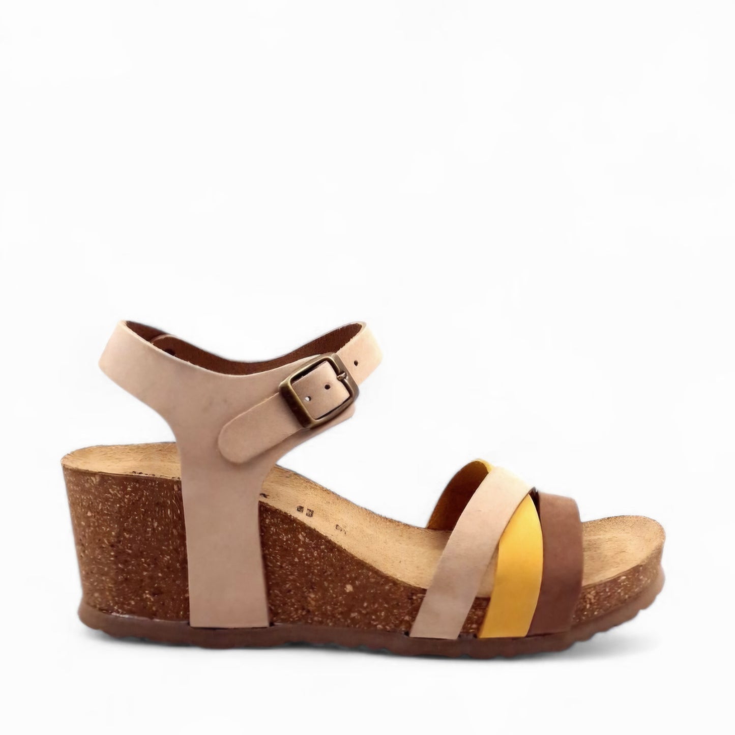 Sandalo Zeppa Morbicomoda Incrocio Mix Colour Senape