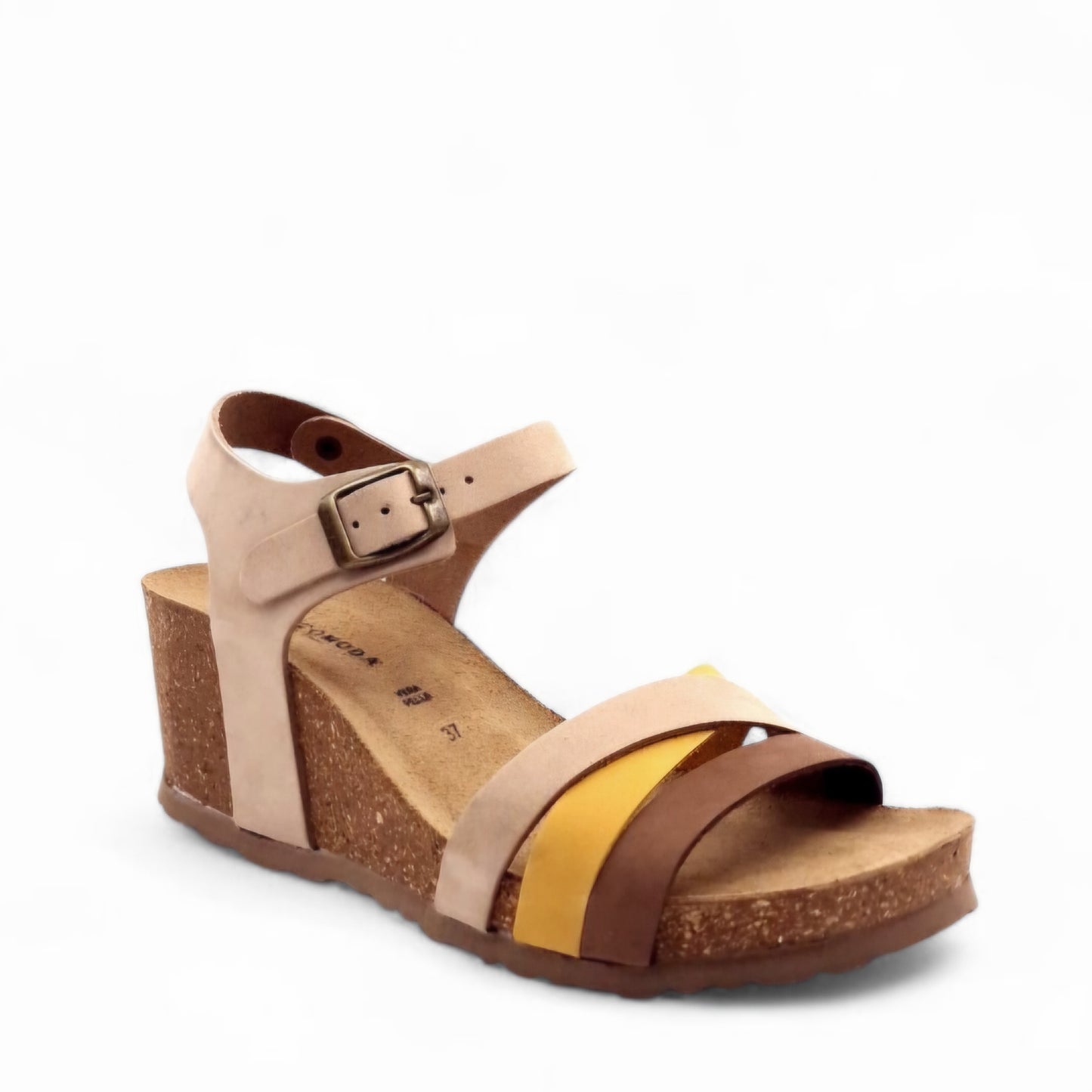 Sandalo Zeppa Morbicomoda Incrocio Mix Colour Senape