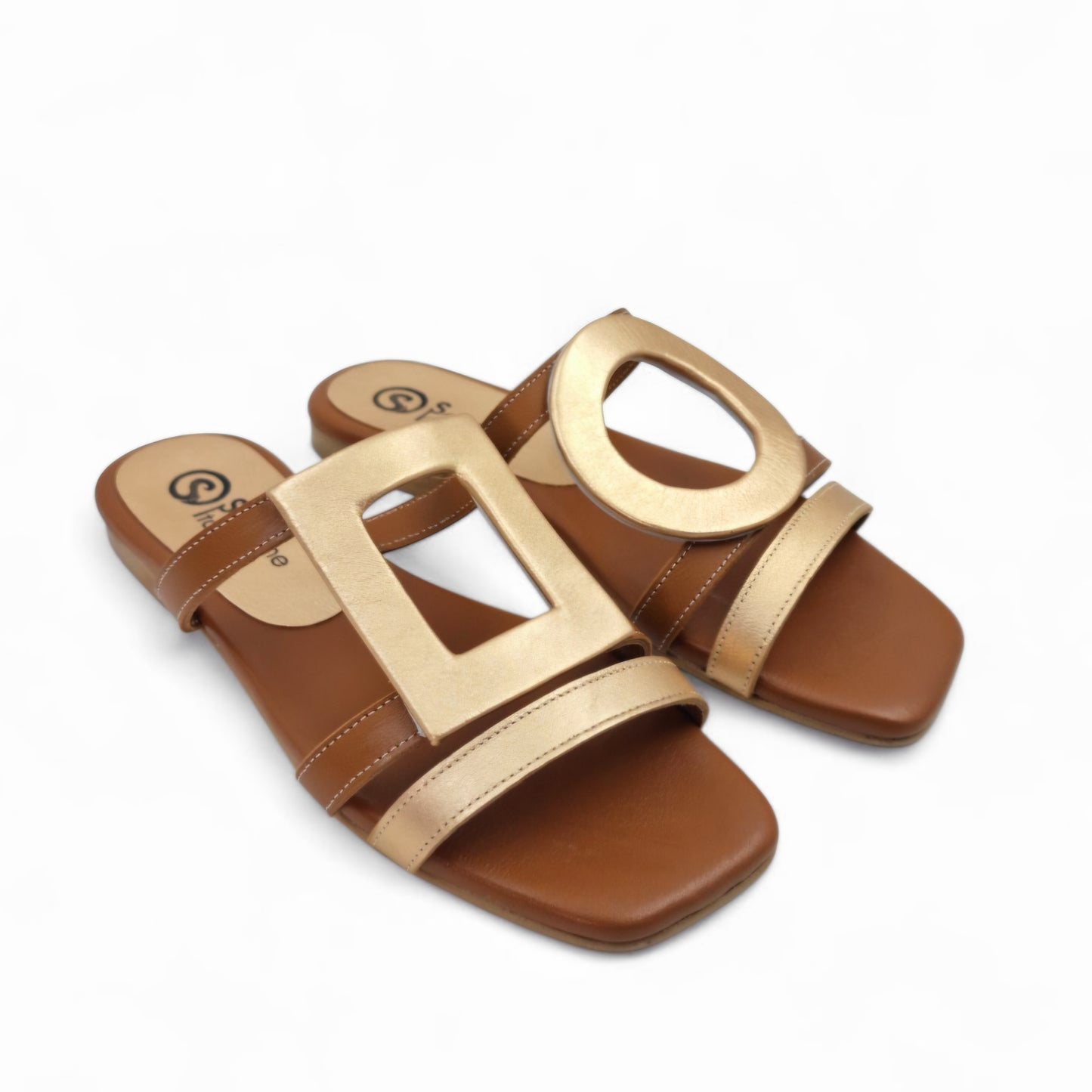 Sandalo Scalzato Greece Flat Cuoio/Rame
