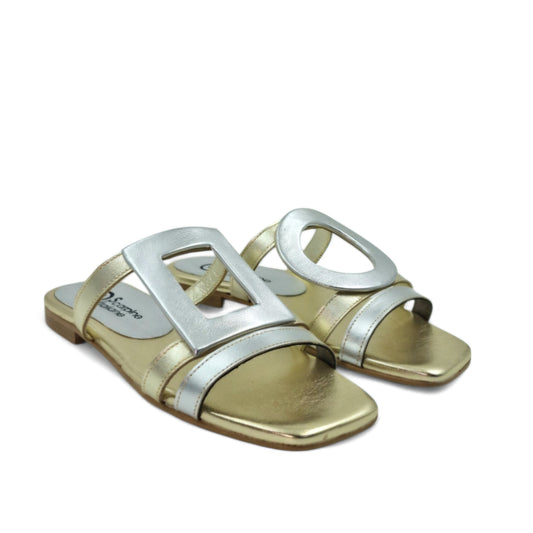 Sandalo Scalzato Greece Flat Platino/Argento