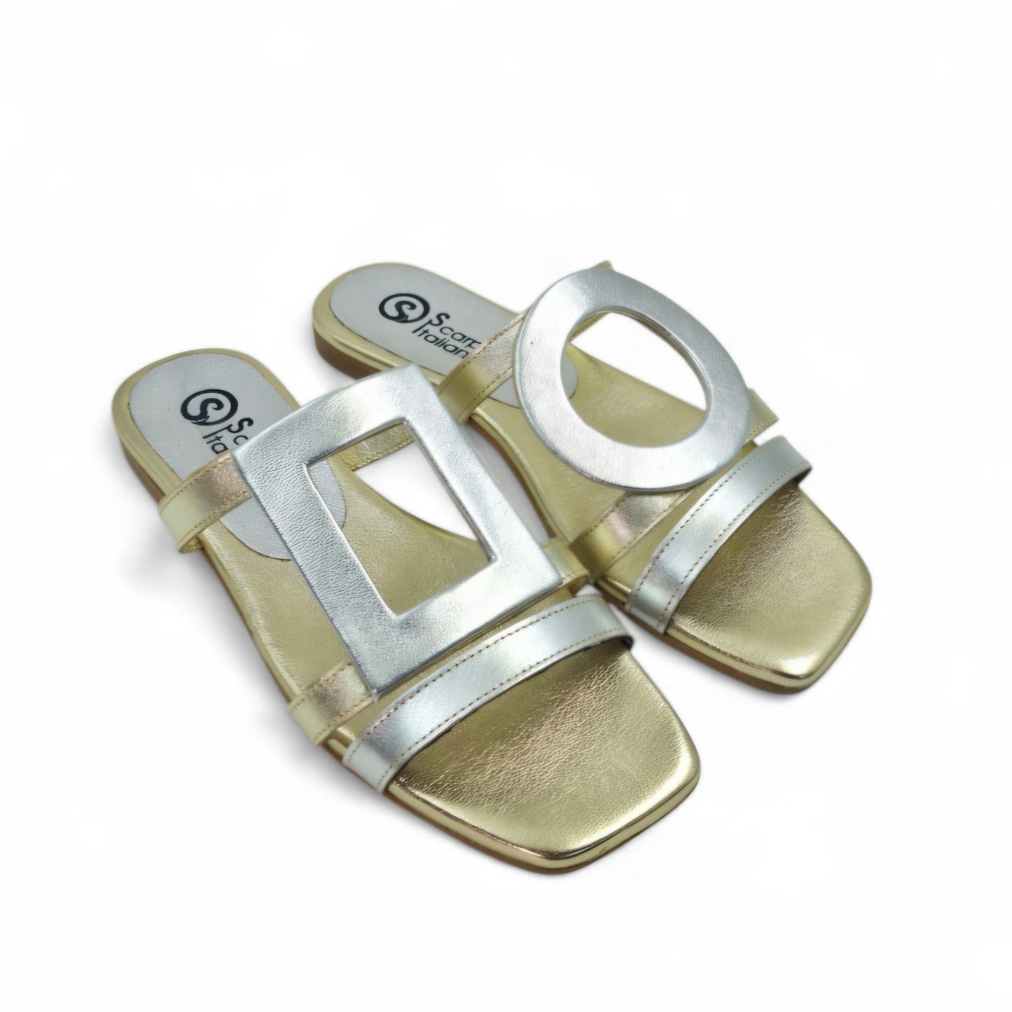 Sandalo Scalzato Greece Flat Platino/Argento