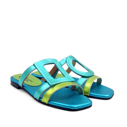 Sandalo Scalzato Greece Flat Giada/Verde