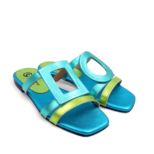 Sandalo Scalzato Greece Flat Giada/Verde
