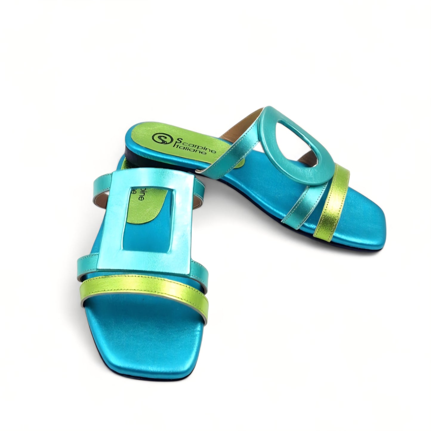 Sandalo Scalzato Greece Flat Giada/Verde