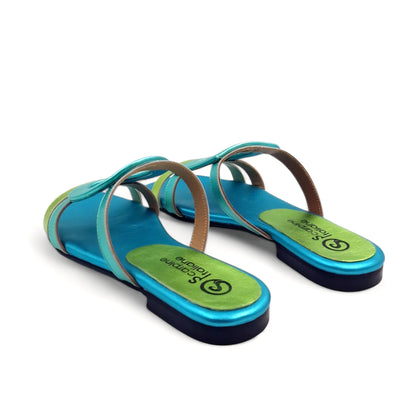 Sandalo Scalzato Greece Flat Giada/Verde