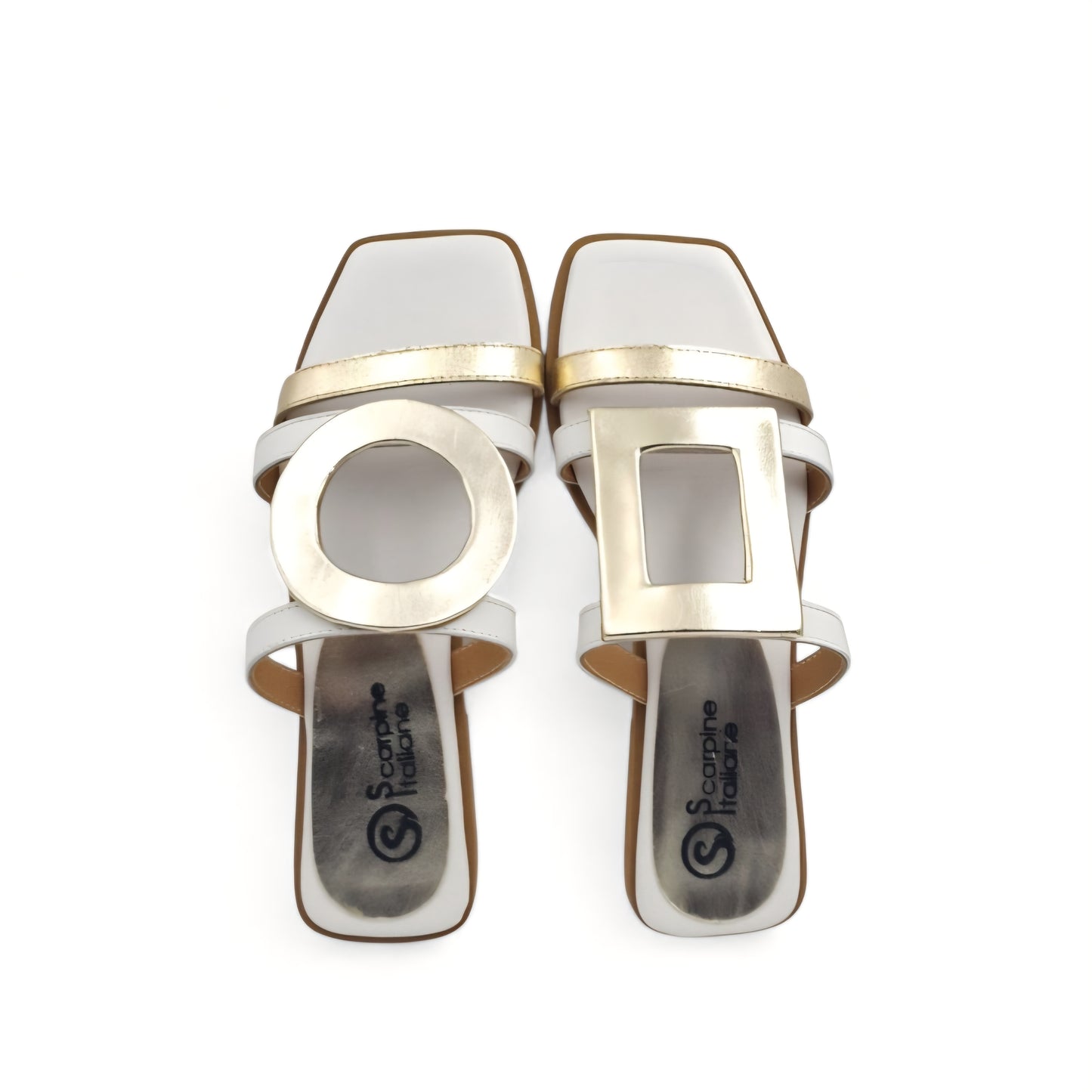 Sandalo Scalzato Greece Flat fondo micro Bianco/Platino