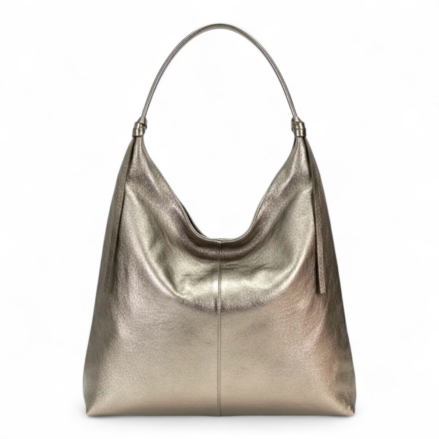 Borsa donna sacca a spalla Ariel in pelle dollaro morbidissima, design minimalista e capiente, Made in Italy.
