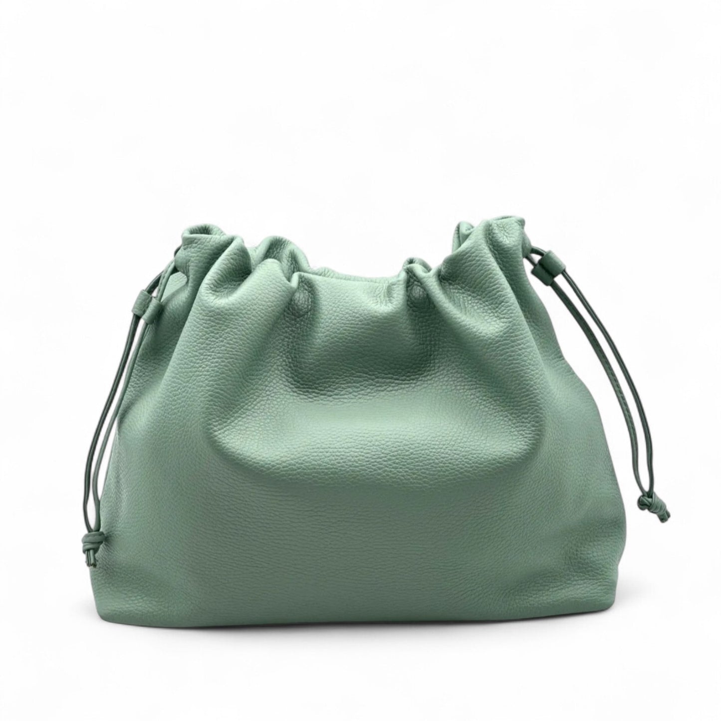 Borsa a Spalla in Pelle Irina con Chiusura a Coulisse e Tracolla