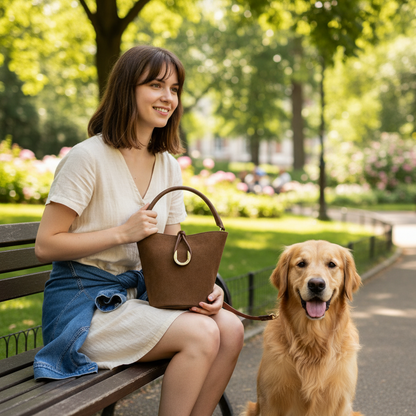 Secchiello in Pelle Scamosciata Alice