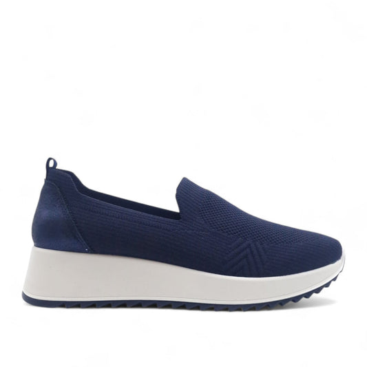 Slip-on Donna Enval Soft Blu in Tessuto Elasticizzato - Sneakers Senza Lacci Leggere e Traspiranti - Made in Italy