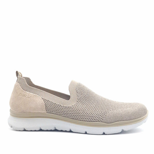 Sneakers Slip on Uomo Enval in Tessuto Taupe Leggere e Traspiranti