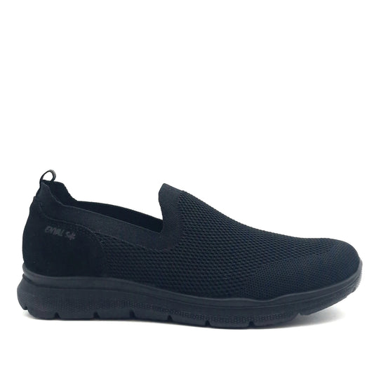 Sneakers Slip on Uomo Enval in Tessuto Nero Leggere e Traspiranti