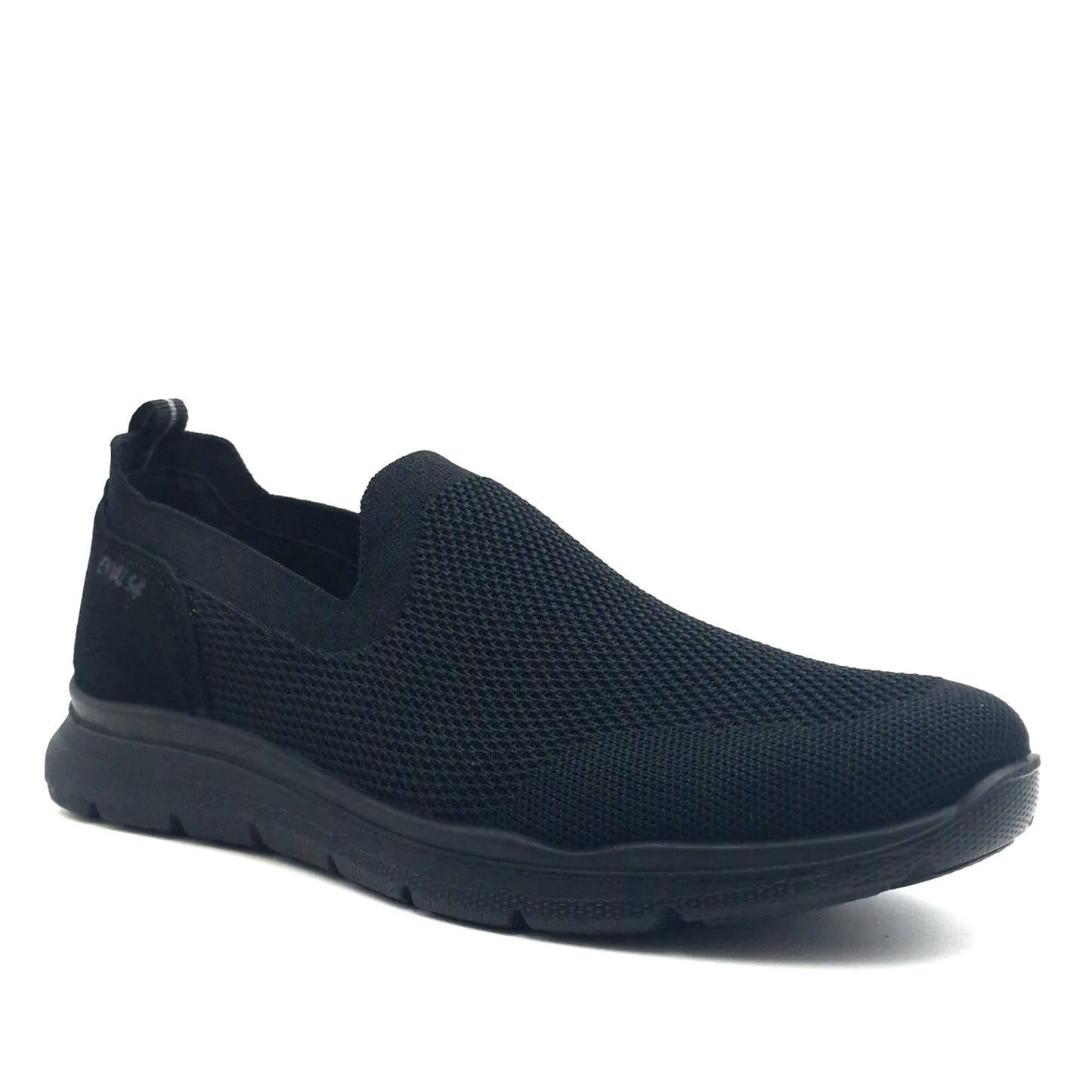 Sneakers Slip on Uomo Enval in Tessuto Nero Leggere e Traspiranti