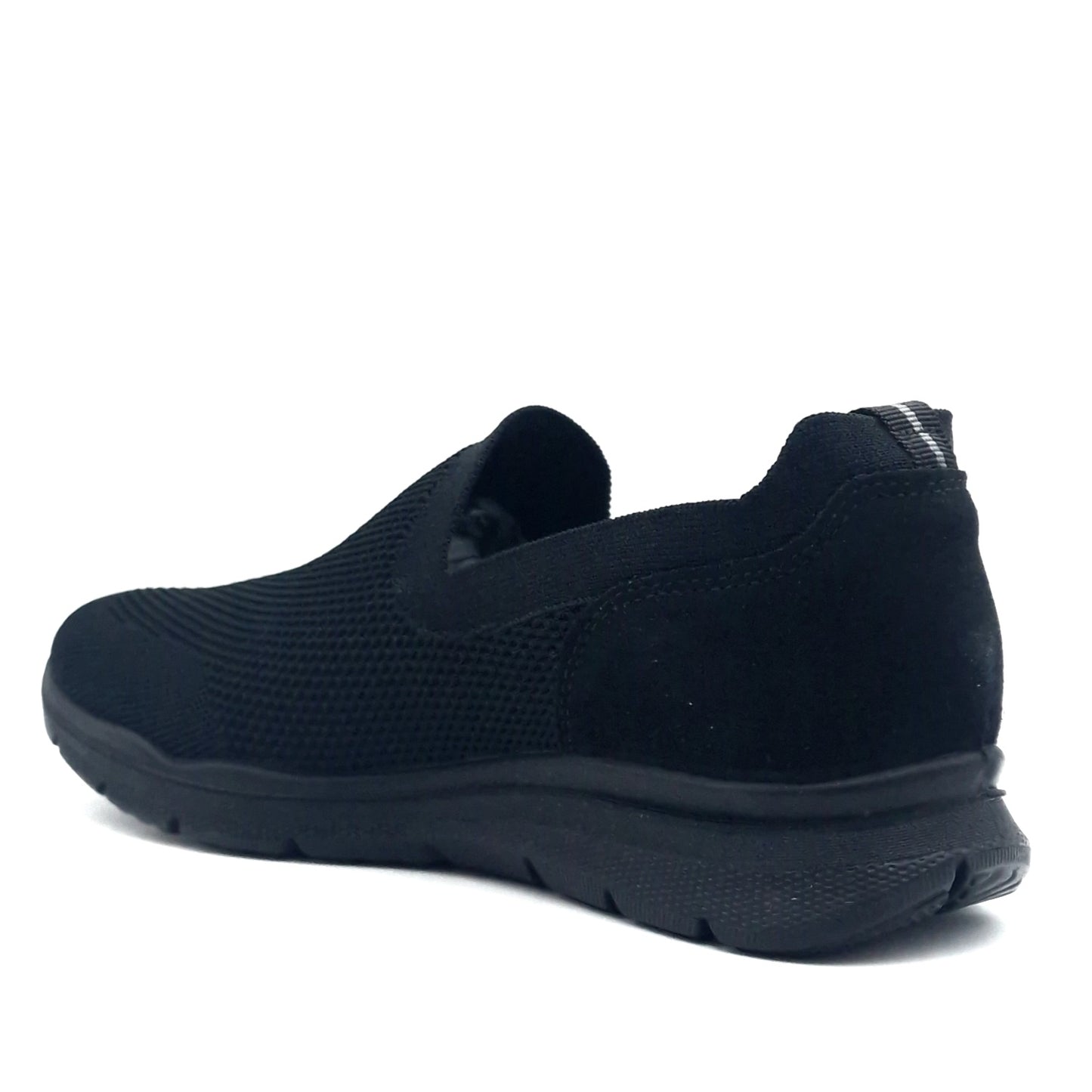 Sneakers Slip on Uomo Enval in Tessuto Nero Leggere e Traspiranti