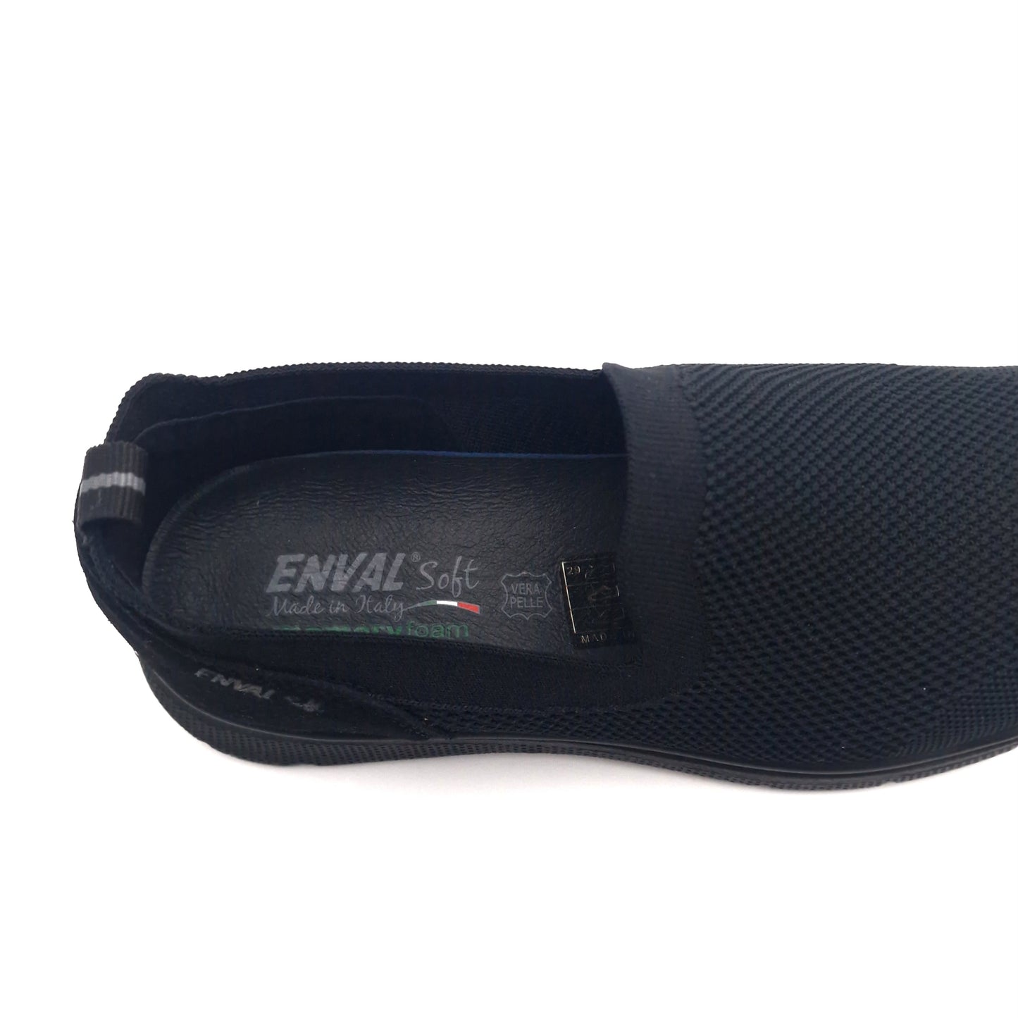 Sneakers Slip on Uomo Enval in Tessuto Nero Leggere e Traspiranti
