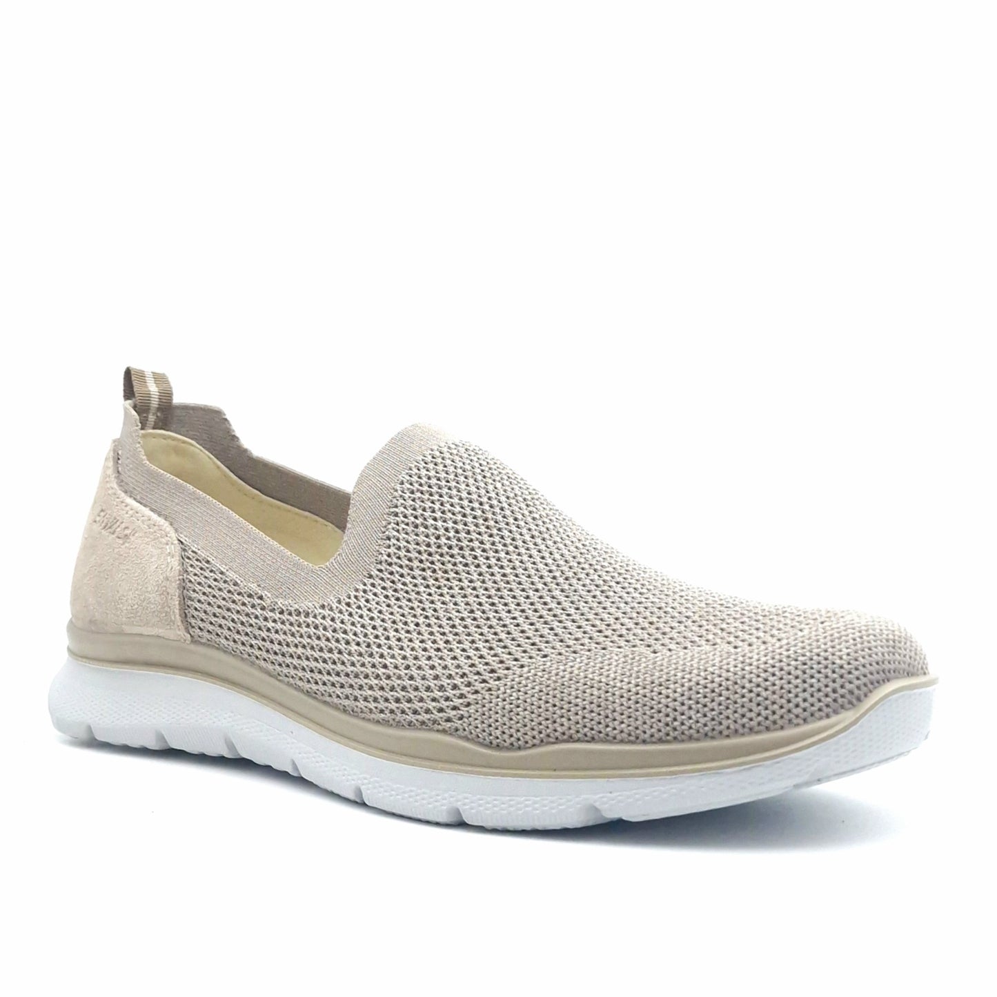 Sneakers Slip on Uomo Enval in Tessuto Taupe Leggere e Traspiranti