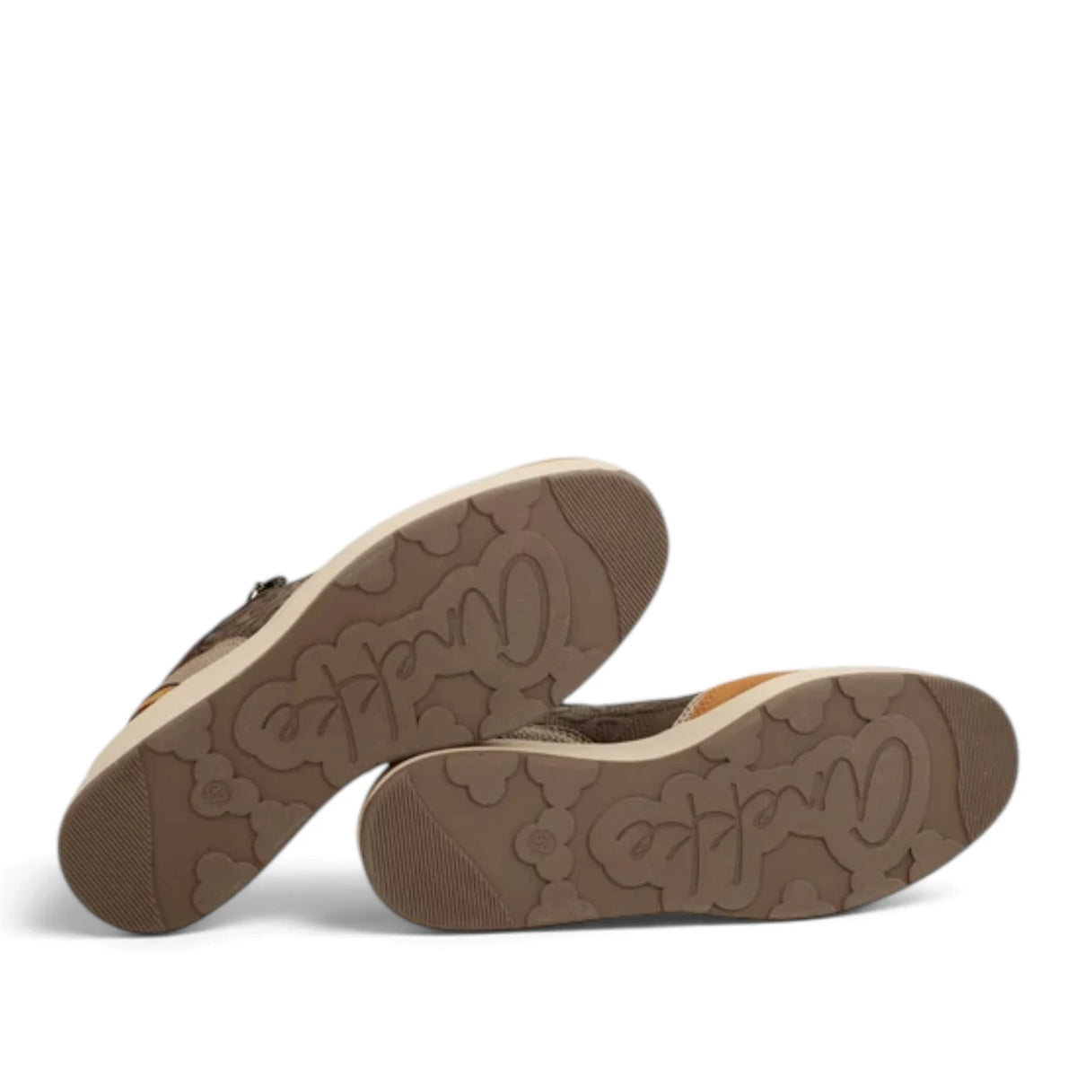Sneakers Donna Anekke con zeppa in Pelle Marrone con riporti Cuoio