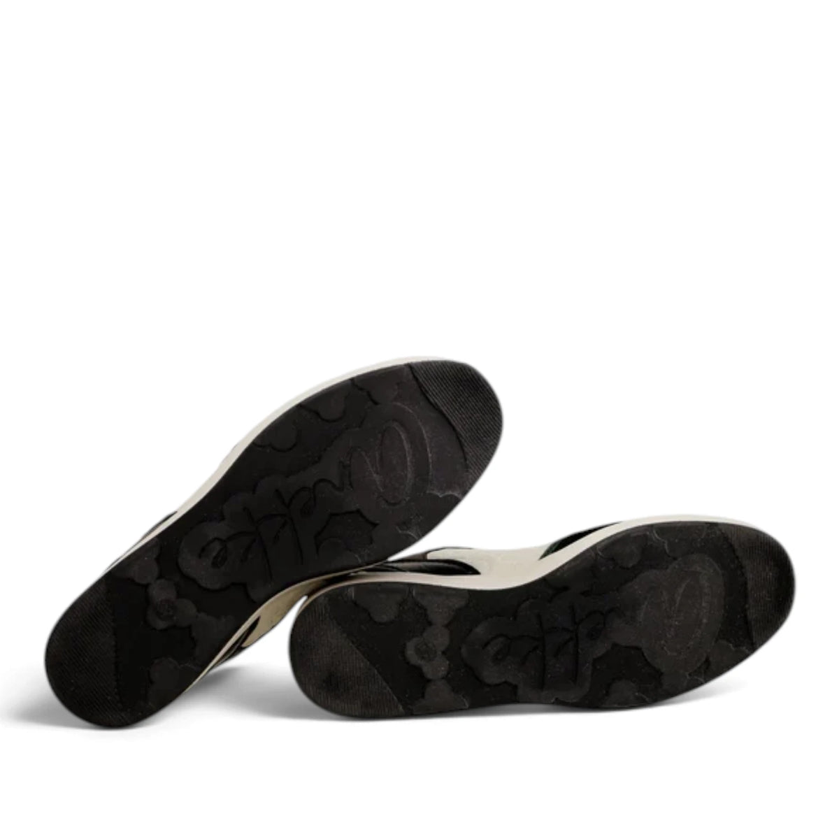 Sneakers Donna Anekke con zeppa in Pelle Panna con riporti Nero