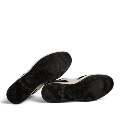 Sneakers Donna Anekke con zeppa in Pelle Panna con riporti Nero