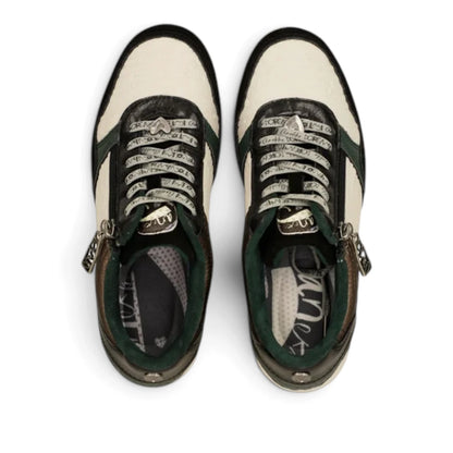 Sneakers Donna Anekke con zeppa in Pelle Panna con riporti Nero