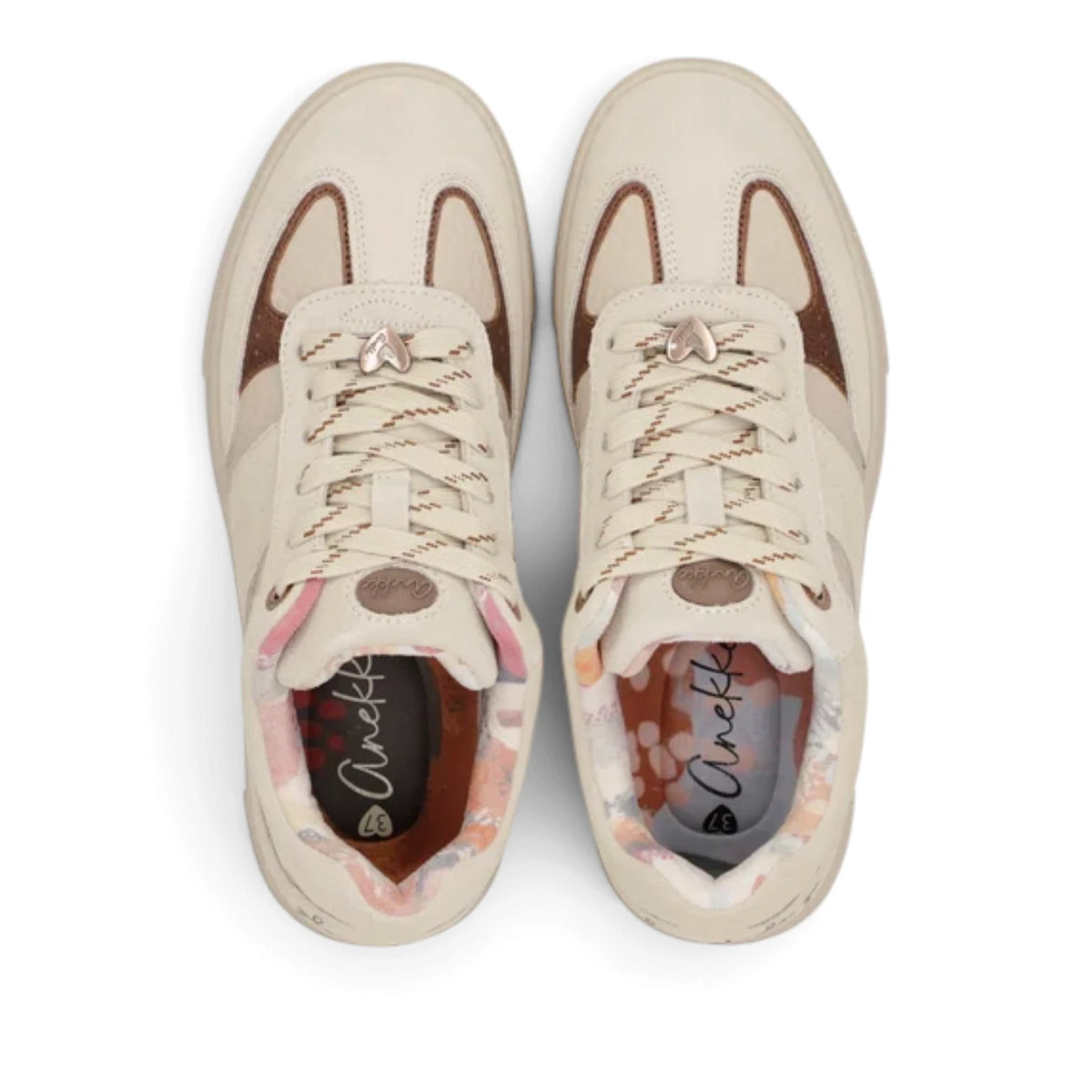 Sneakers Donna Anekke Panna in Pelle Nabuk con Dettagli a Contrasto