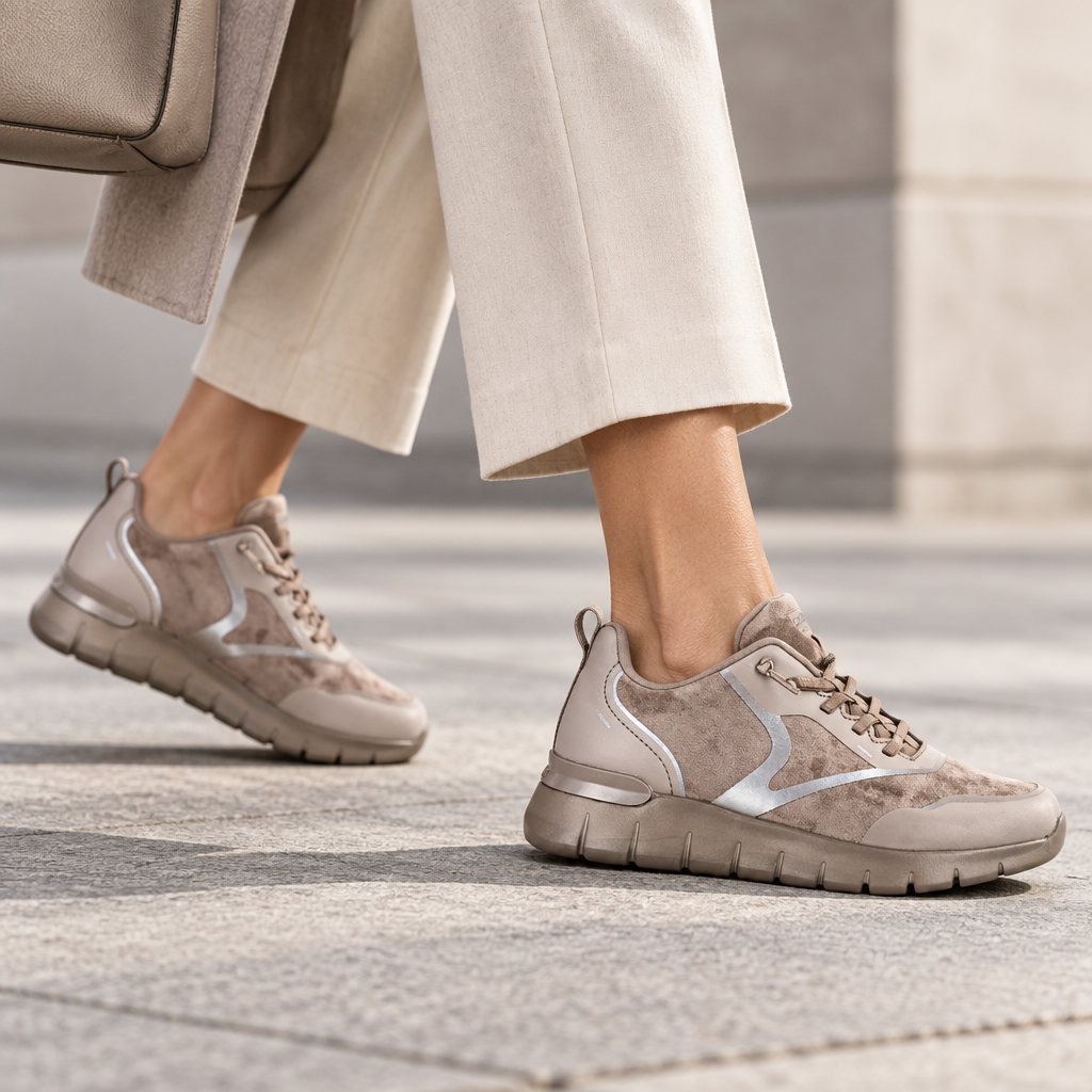 Sneakers Donna Grunland Fango con lacci elastici Ultra Leggere