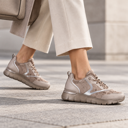 Sneakers Donna Grunland Fango con lacci elastici Ultra Leggere
