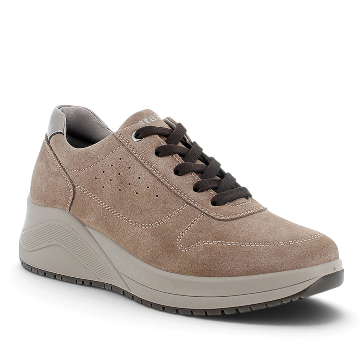Sneakers Donna Igi&Co in Scamosciato Fango con Zeppa