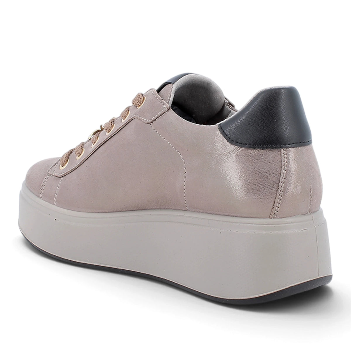 Sneakers Donna IGI&CO Champagne in Pelle Glitter con Platform Alto