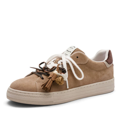 Sneakers Donna Tamaris in Pelle Scamosciata Fango con suola Leggera