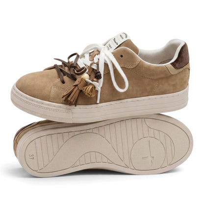 Sneakers Donna Tamaris in Pelle Scamosciata Fango con suola Leggera