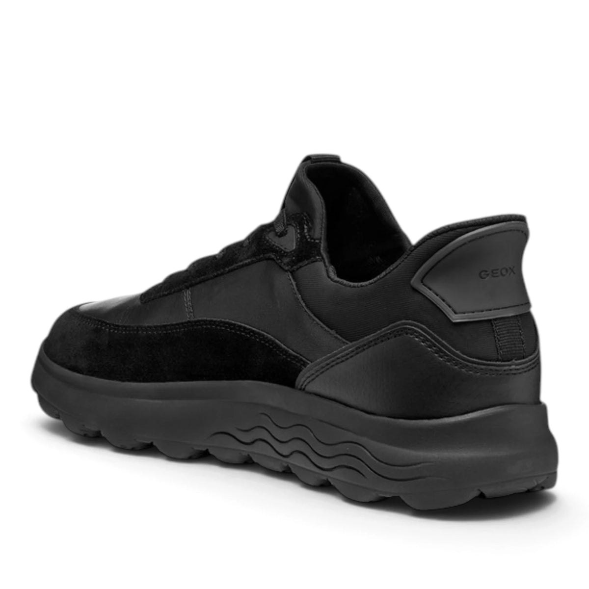 Sneakers Uomo GEOX Spherica Plus Nero Pelle e Tessuto Fast In Senza Mani