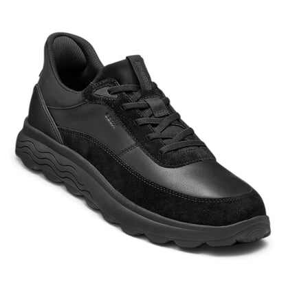 Sneakers Uomo GEOX Spherica Plus Nero Pelle e Tessuto Fast In Senza Mani