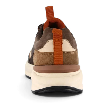 Sneakers Uomo Grunland in Pelle scamosciata Moro e riporti Cuoio