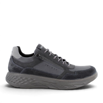 Sneaker Uomo Igi&Co in Pelle e Scamosciato Blu con Cerniera