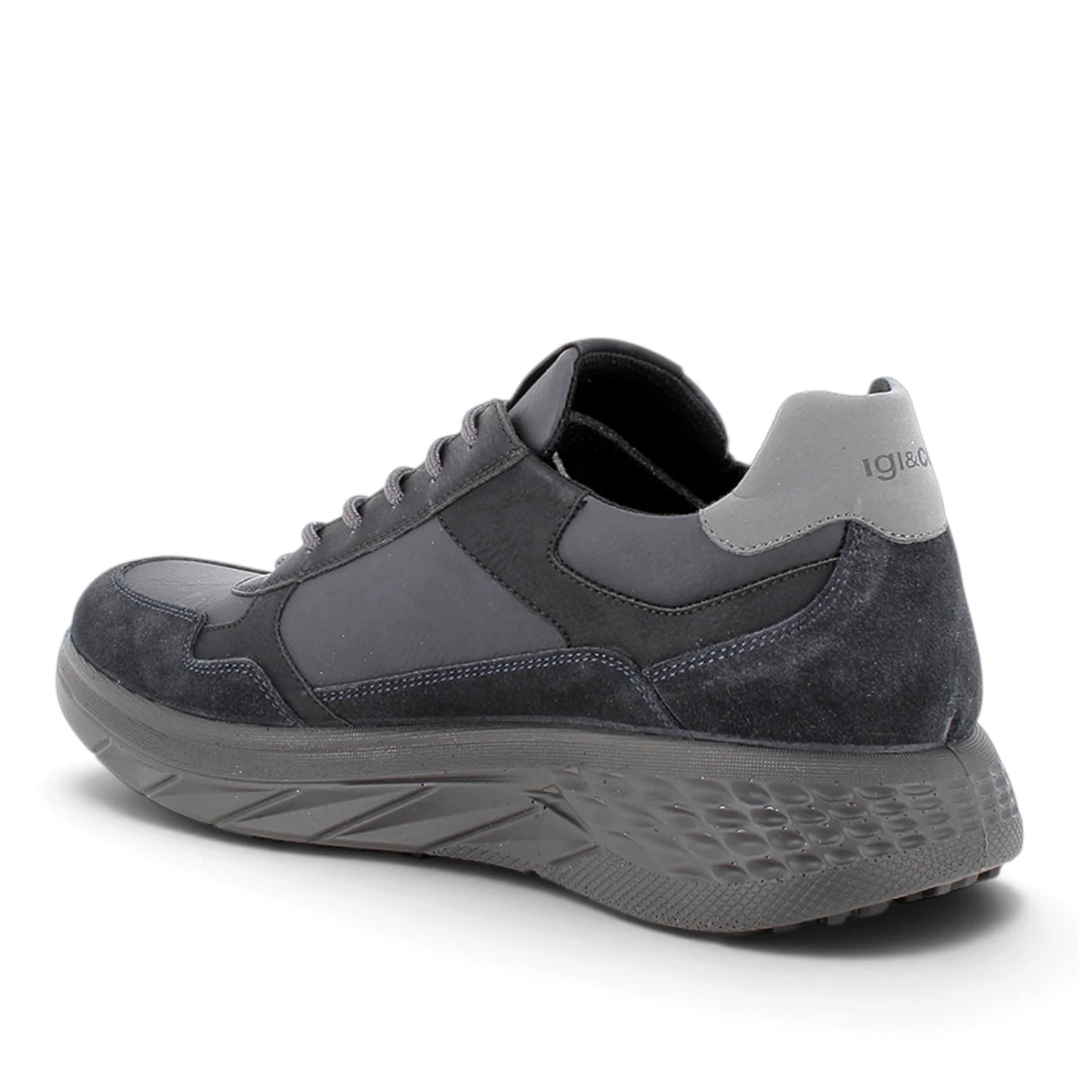 Sneaker Uomo Igi&Co in Pelle e Scamosciato Blu con Cerniera