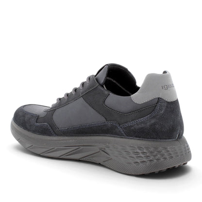 Sneaker Uomo Igi&Co in Pelle e Scamosciato Blu con Cerniera