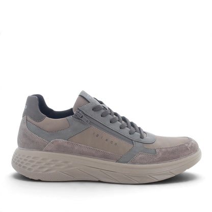 Sneaker Uomo Igi&Co in Pelle e Scamosciato Grigio con Cerniera