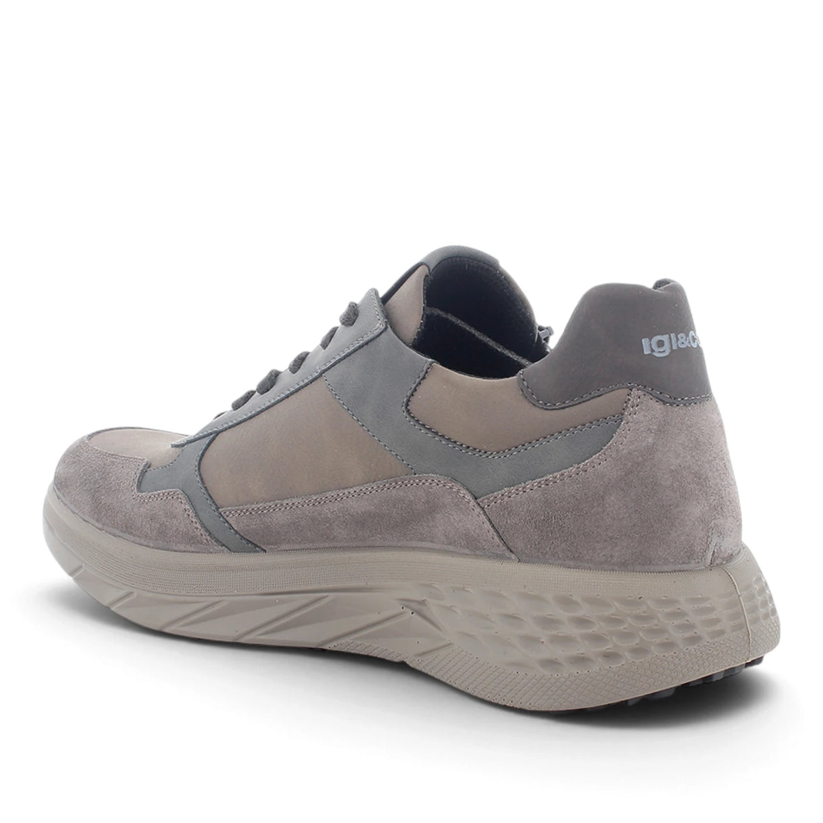 Sneaker Uomo Igi&Co in Pelle e Scamosciato Grigio con Cerniera