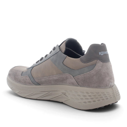 Sneaker Uomo Igi&Co in Pelle e Scamosciato Grigio con Cerniera