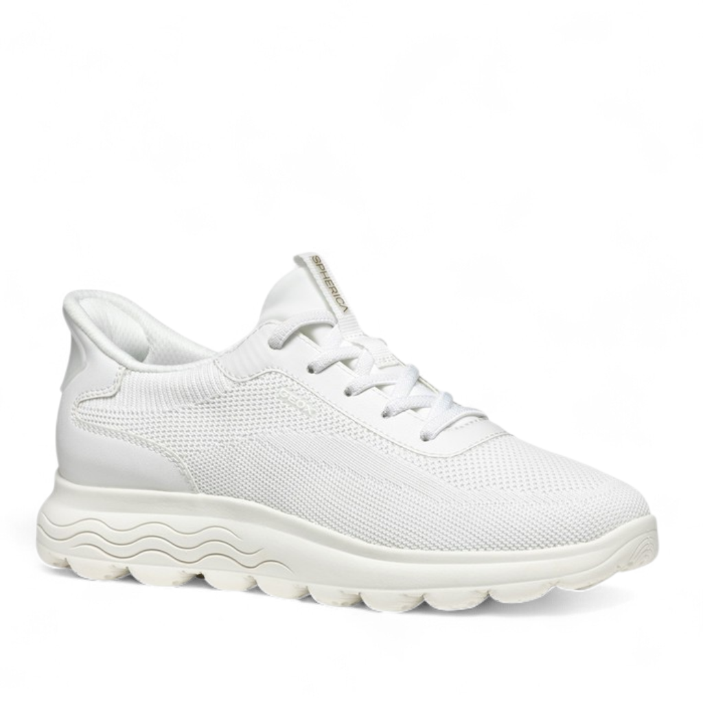 Sneakers Donna GEOX Spherica Plus Bianco Calzata Fast In Senza Mani